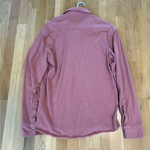 Faherty Men's M Medium Regular Fit Dusty Rose Knit Stretch Button Down Shirt - Picture 7 of 8